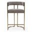 Byron - Tissu gris moderne + comptoir en laiton antique