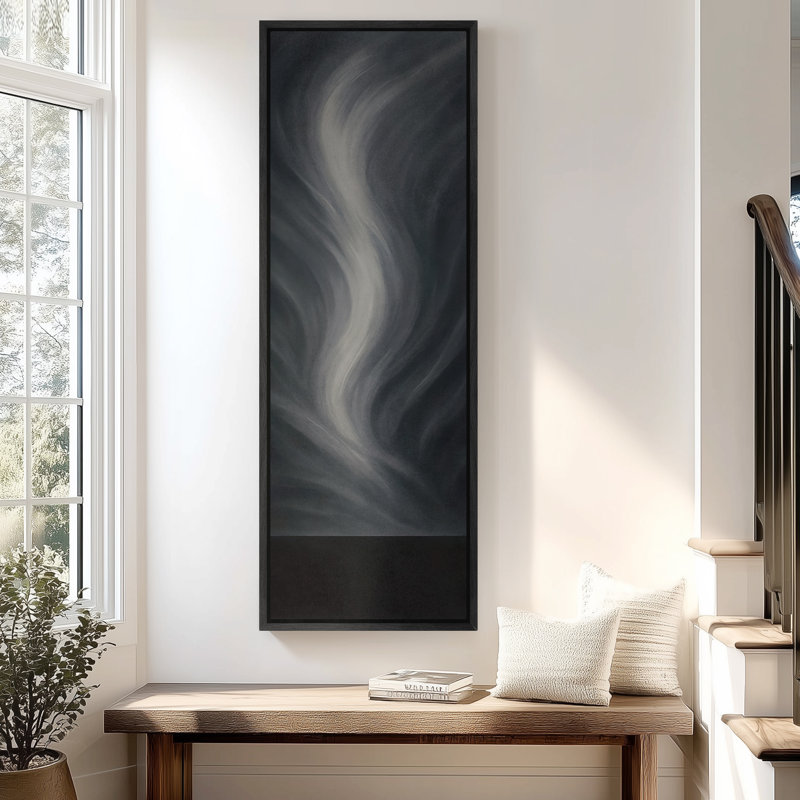 Très grand art mural rétro encadré pour art classique, Noir, H 60 po x l 20 po