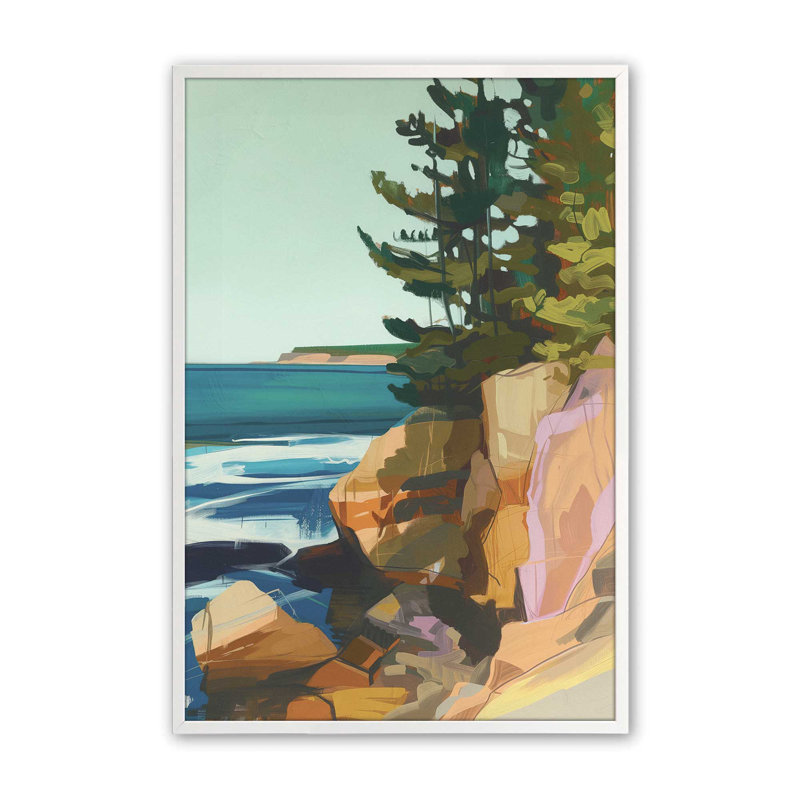 «Seacliff Whispers V2», impression encadrée sur papier par Azure Artisanal Studio, H 17 po x l 13 po x P 1,25 po
