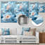 Grandes pivoines bleues, art mural en métal pivoines I-1778934173