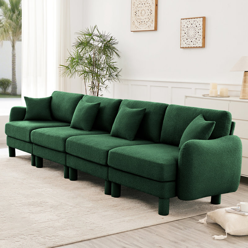 Canapé à 4 places Boucle, Vert