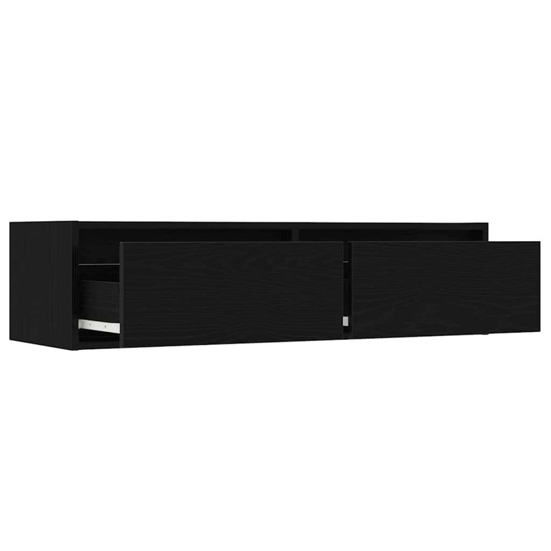 Exuma TV Stand, 25cm H x 100cm L x 35.5cm W, Black Oak