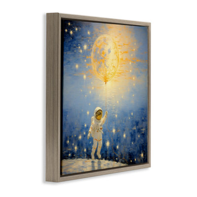 Astronaute avec cadre flottant de rêve cosmique, design par Angie Hawke