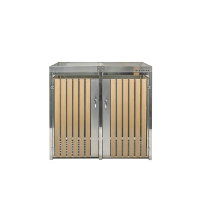 Doppelte Mülltonnenbox aus Metall
