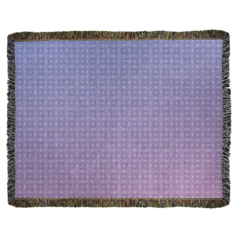 Couverture en coton tissé Katelyn Elizabeth, l 50 po x L 60 po, Bleu / rose