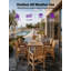 Ensemble de salle à manger d'extérieur toutes saisons de 7 pièces avec ensemble de parasol et cadre en aluminium Ensemble de salle à manger d'extérieur pour 6 personnes pour cour arrière / porche / terrasse, 1 table, 6 chaises, teck-123192664