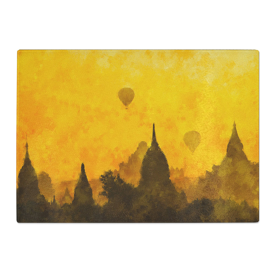 Tempered Glass Hot Air Balloons over Old Bagan Chopping Board