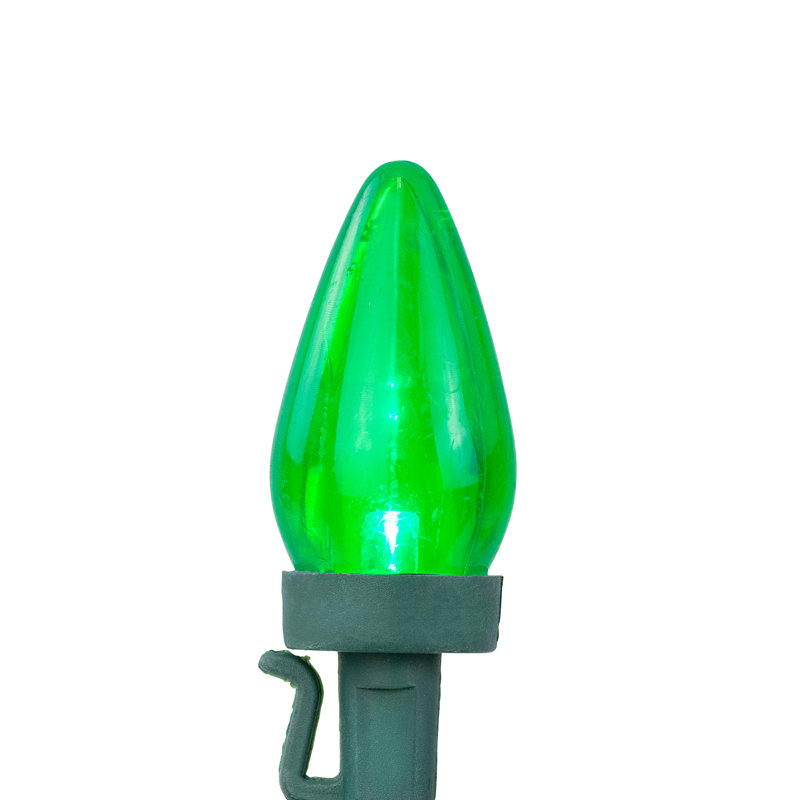 25 LED C7 Christmas Light Set, Green