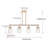 4-Lamp Golden Clear Glass Adjustable Iron Pendant Light
