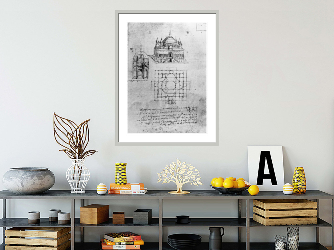 Astoria Grand Design for a church fol. 4r (pen & ink on paper) by ...