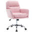 Chaise de bureau réglable rose, cuir artificiel PU, structure stable, chaise haute en mousse à haute densité avec structure en métal robuste, rembourrée pour la chambre à coucher et la coiffeuse, confortable, teintée,
