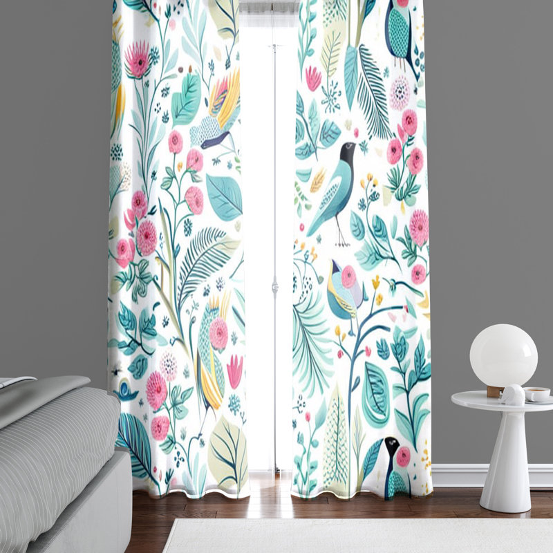 Paire de rideaux semi-transparents en polyester Deaudra, L 20 po x L 52 po