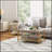 Coffee Tables Set of 2, 2-Rier Rectangle and Round Coffee Table with Storage Shelves