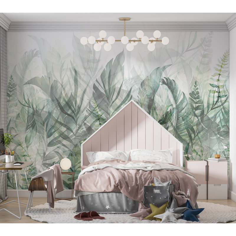 Murale botanique pelez et collez - vert Magic Grove, L 41 po x l 57 po