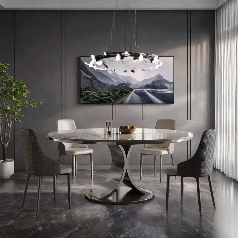 Table de salle à manger et chaise Deluxe Sense Home, H 29,5 po x L 53,1 po x l 53,1 po, Blanc