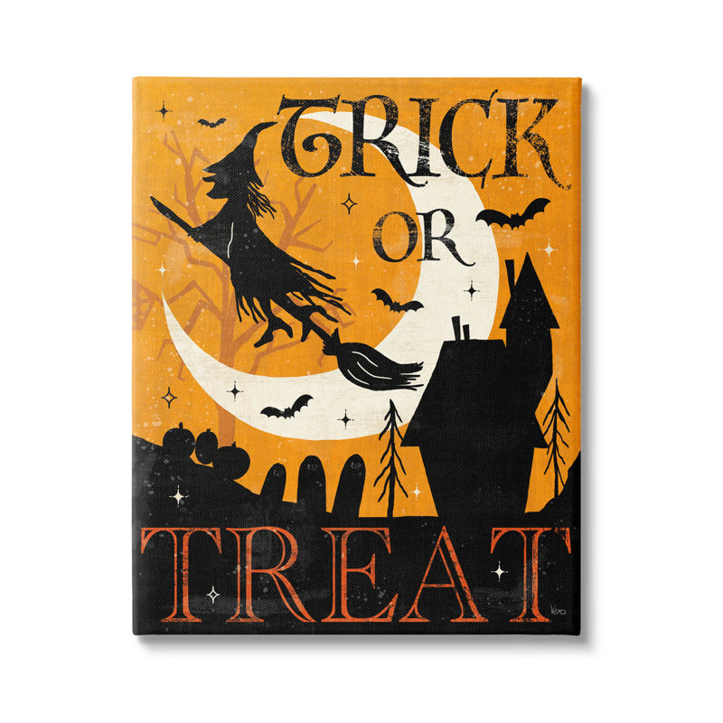 Art mural sur toile «Trick or traiter» par Véronique Charron, H 48 po x l 36 po x P 1,5 po