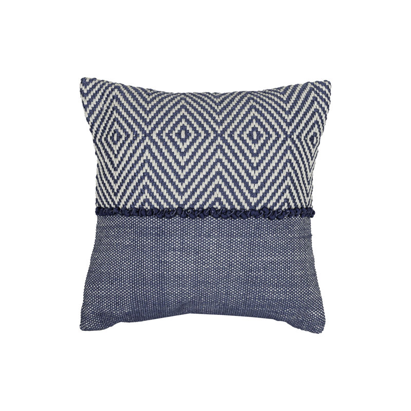 Bohemian Textured Outdoor Throw Pillow, Blue