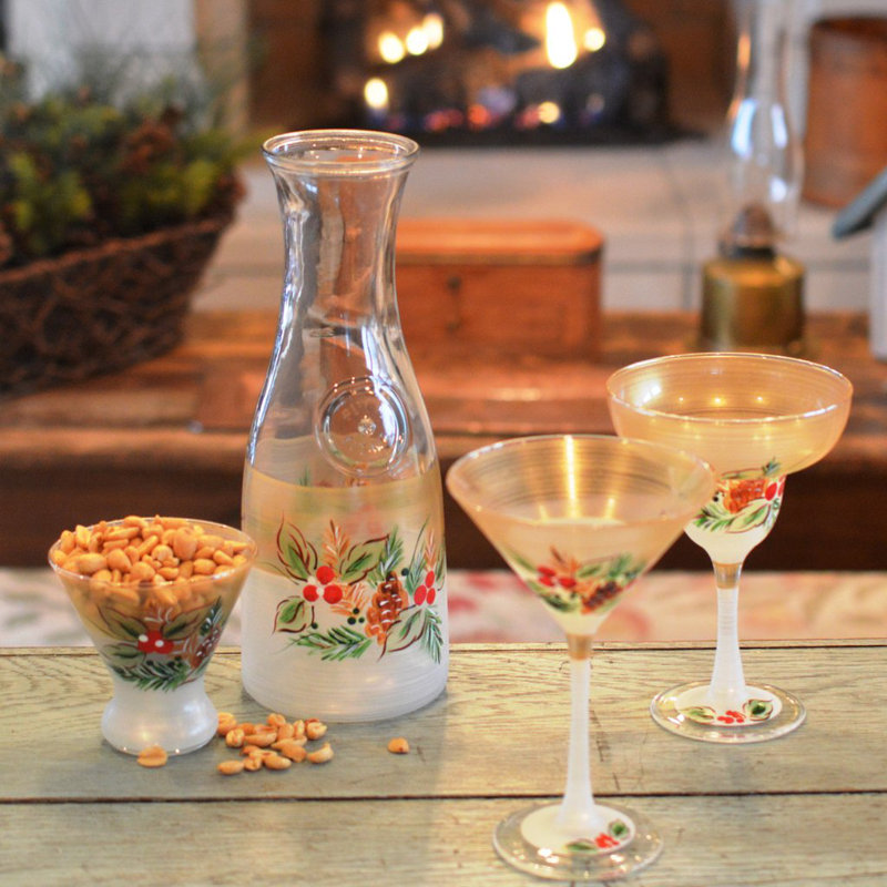 Mistletoe 7oz. Martini Glass Set