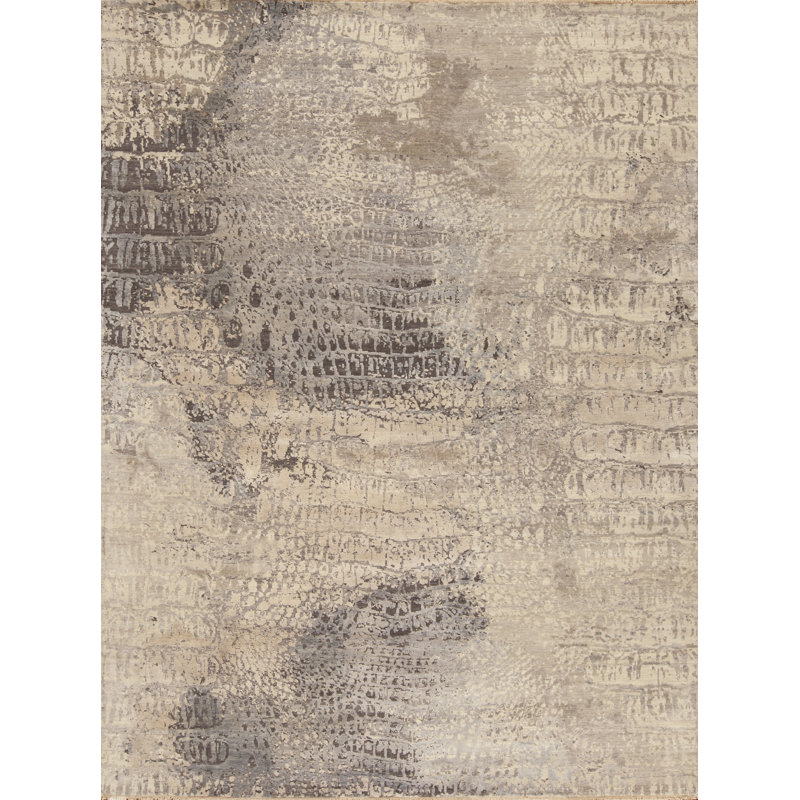 Panache Hand Knotted Area Rug, Rectangle 8' x 10', Brown
