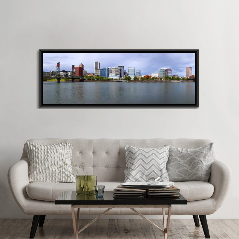 « hawthorne bridge willamette river, 2010 », reproduction de photo sur toile, H 24 po x l 72 po x P 1,5 po