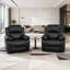 Fauteuil de chasse manuel moderne en cuir végétalien de 35 po de largeur avec accoudoirs et dossier confortables (ensemble de 2)-227468739
