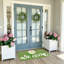Tapis d'entrée vert olive 20 "x 32" avec motif de marguerites