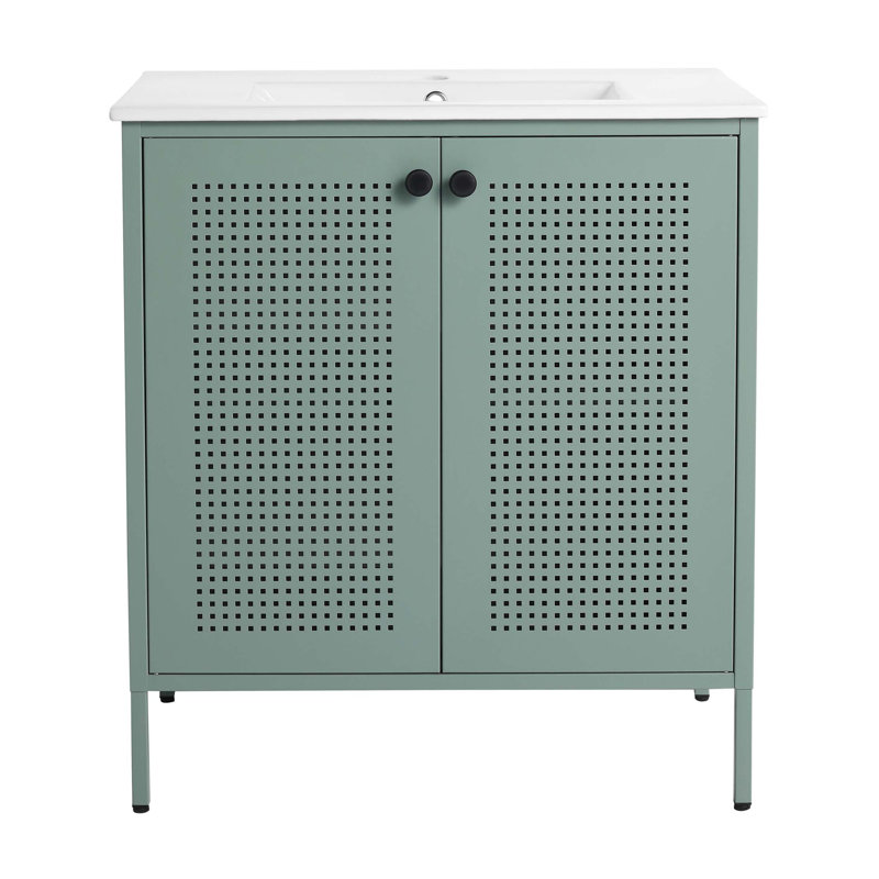 Meuble-lavabo autoportant de 30 po avec lavabo en céramique