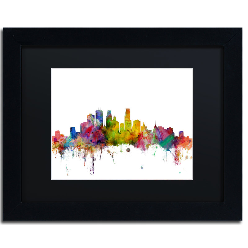 « minneapolis minnesota horizon », impression encadrée, H 11 po x l 14 po x P 0,5 po