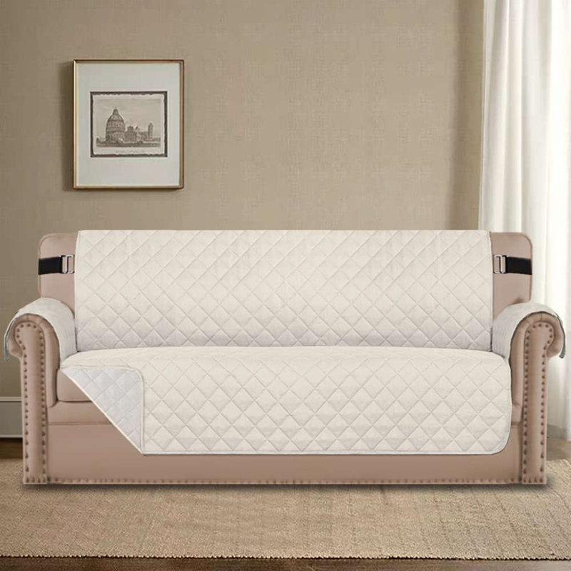 Reversible Box Cushion Sofa Slipcover for Dogs/Cats/Pets Quilted Furniture Protector with Non Slip Elastic Strap Water Resistant Sofa Covers Couch Covers Machine Washable