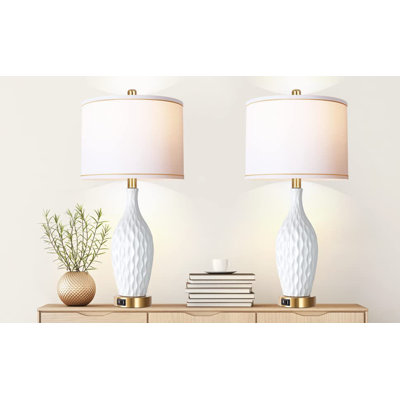 Lampe de table en céramique Neira USB