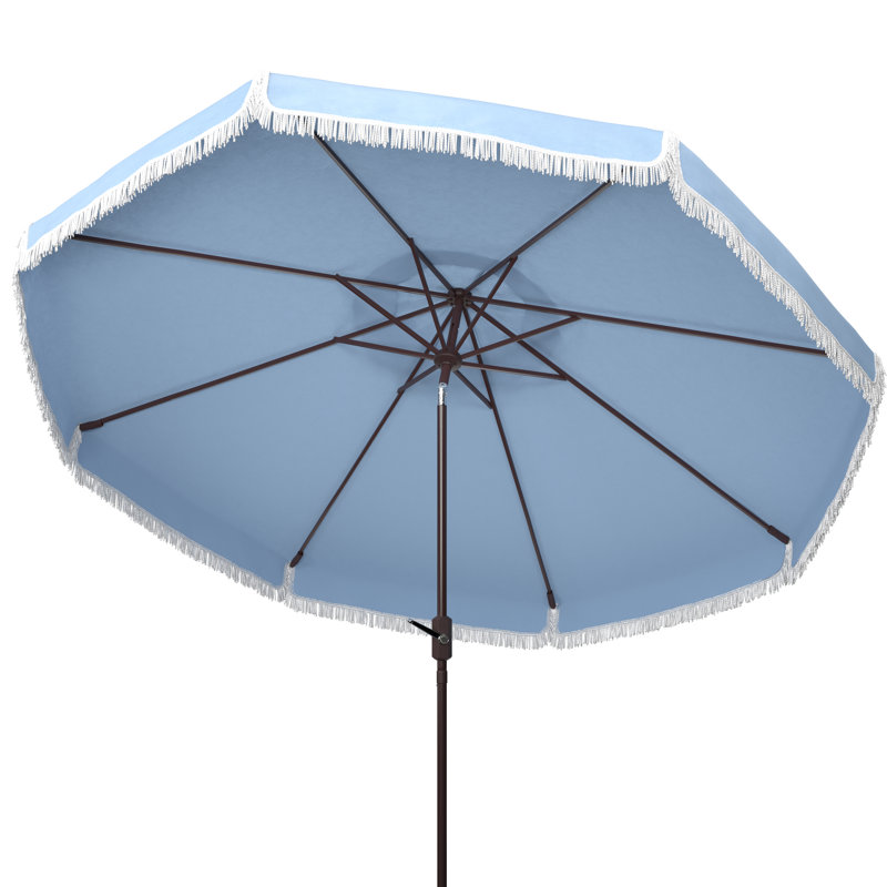 Outdoor Argentina Beach Parasol, Baby Blue/White