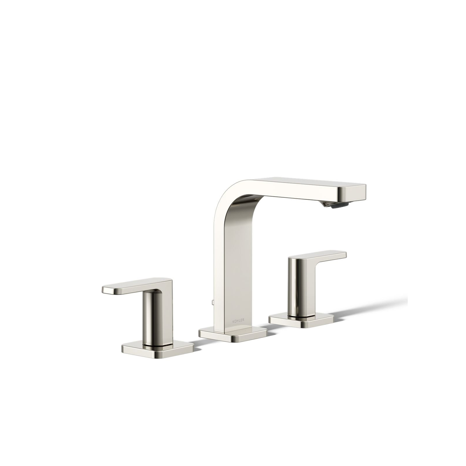 ParallelWidespread Bathroom Faucet, 3-Hole Two Lever Handle Bathroom Sink Faucet, Vibrant Polished Nickel, 0.5 GPM