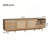 Modern Wood Media TV Console With Real Rattan, Open Storage And Drawers For 65 To 85 Inch Tvs, Bohemian Design
