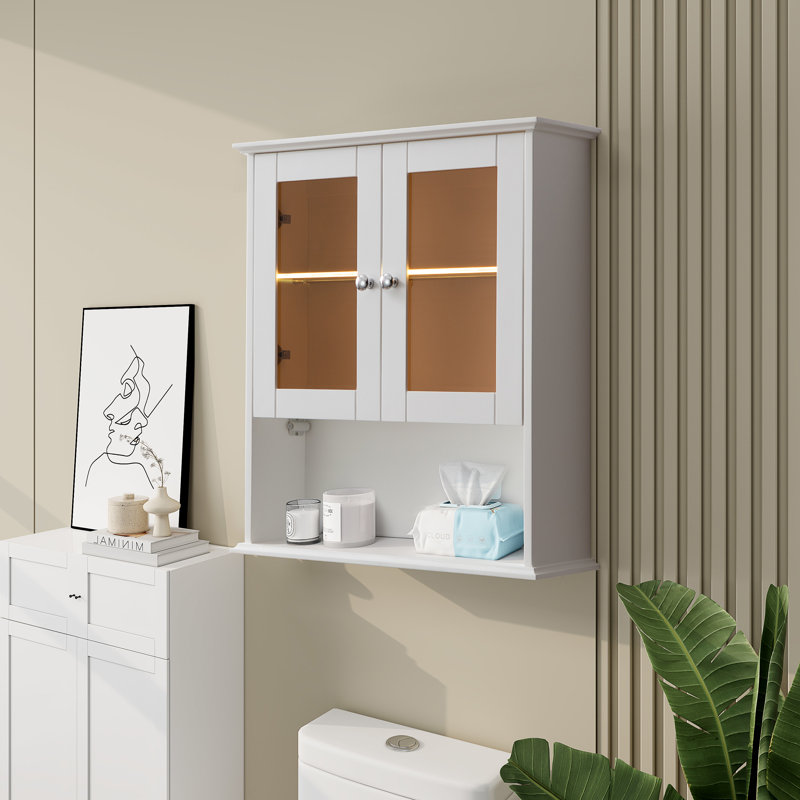 Armoire de salle de bain murale Camryn, Blanc