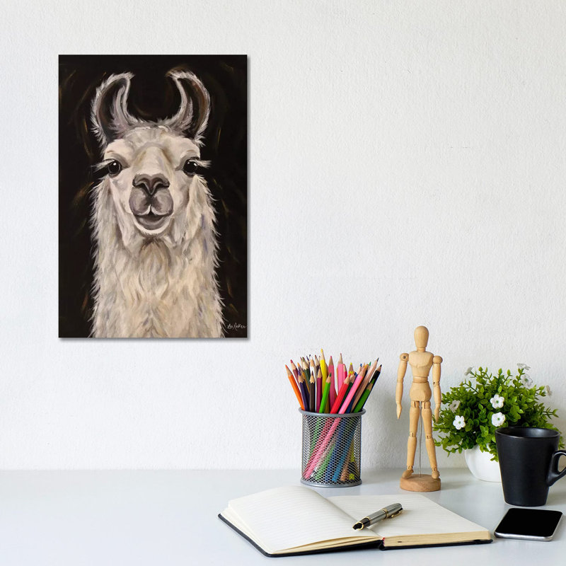 Llama Blanca by Hippie Hound Studios - Wrapped Canvas Painting, 20.32 cm H x 30.48 cm W