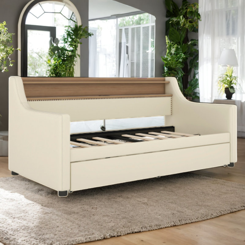 Elliah Upholstered Daybed, Beige