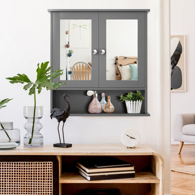 Alleyah 56mm W 58mm H Surface Framed Medicine Cabinet Mirror 1 Fixed