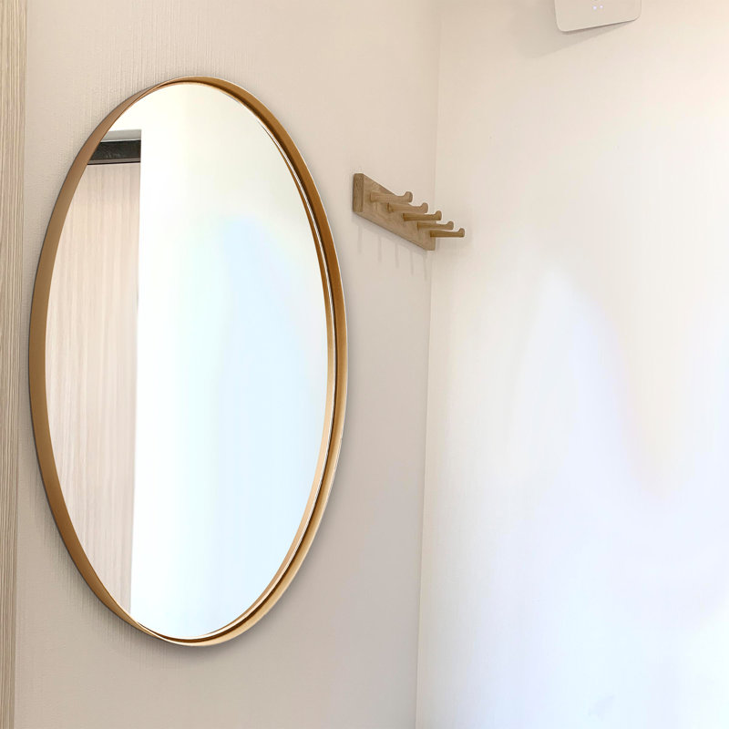 Miroir de salle de bain Alauni, 36 po x 24 po, Doré