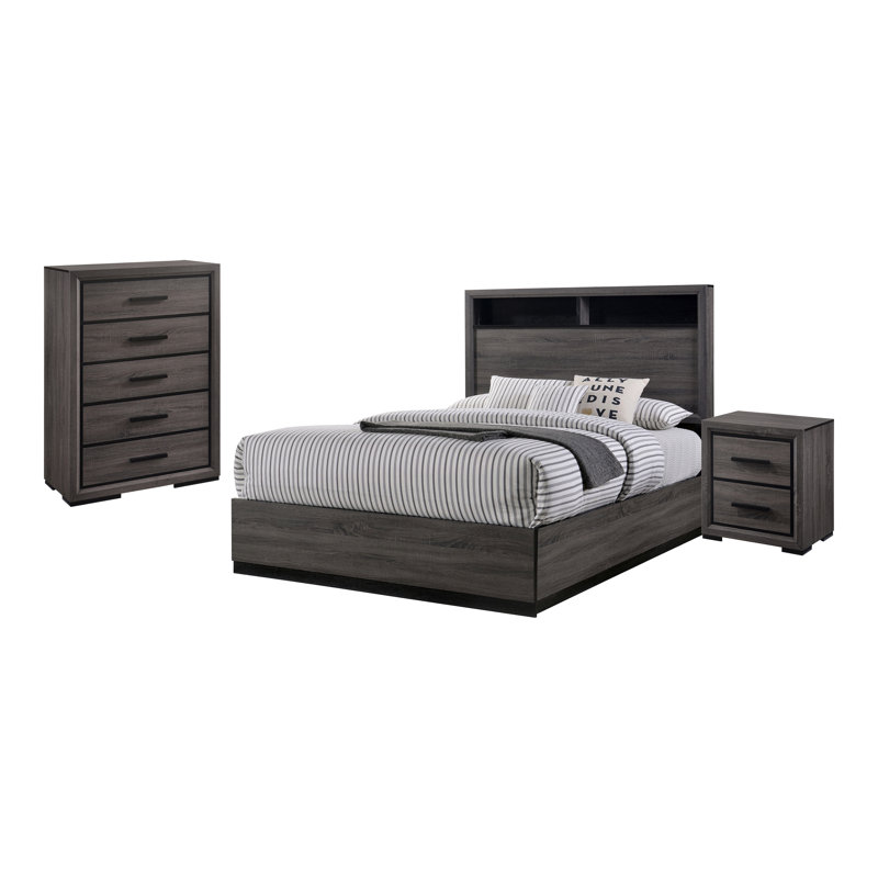 Ensemble de chambre à coucher 3 pièces Camile, Grand