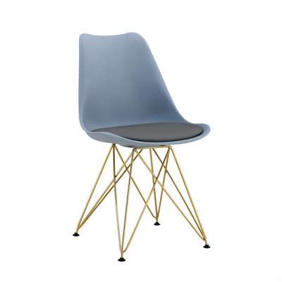 Dining Chairs With Shell Lounge Plastic Seat And Golden Steel Legs Kitehcn Chairs Meeting Room Chairs  Living Room,Set Of 4