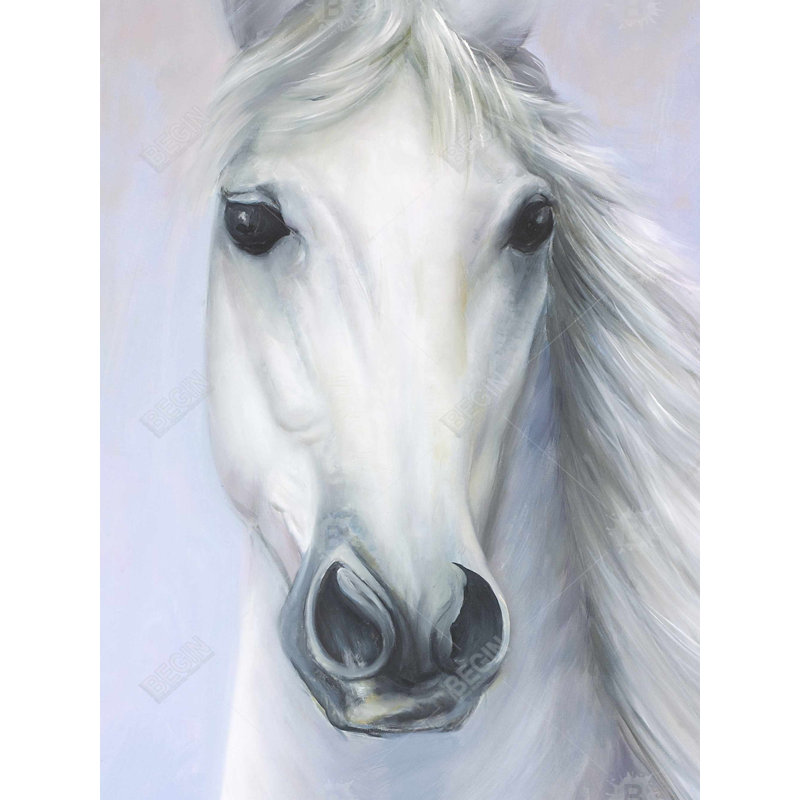 Powerful white horse Rustic Blue duvet cover | Home decor