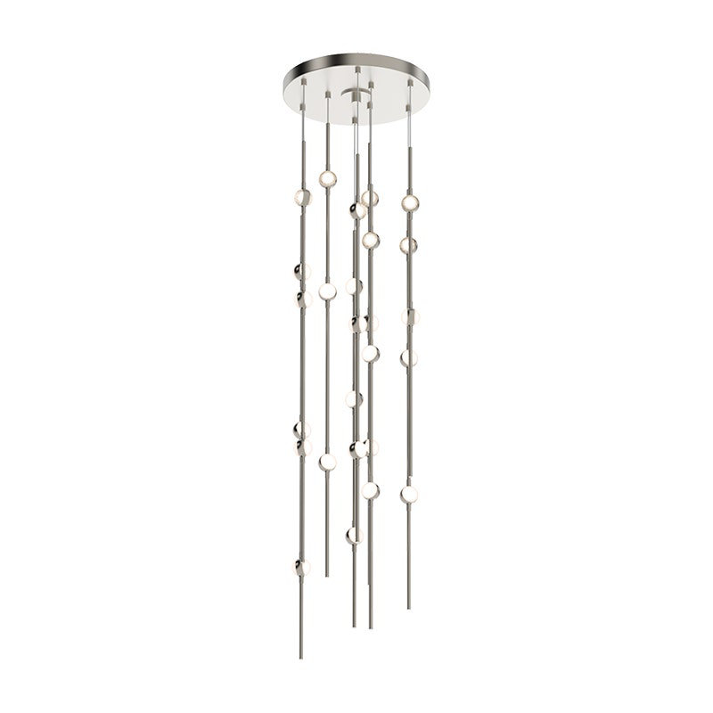 Constellation 26 - Light LED Cluster Pendant, 277 V, Clear/Satin Nickel, 2700K