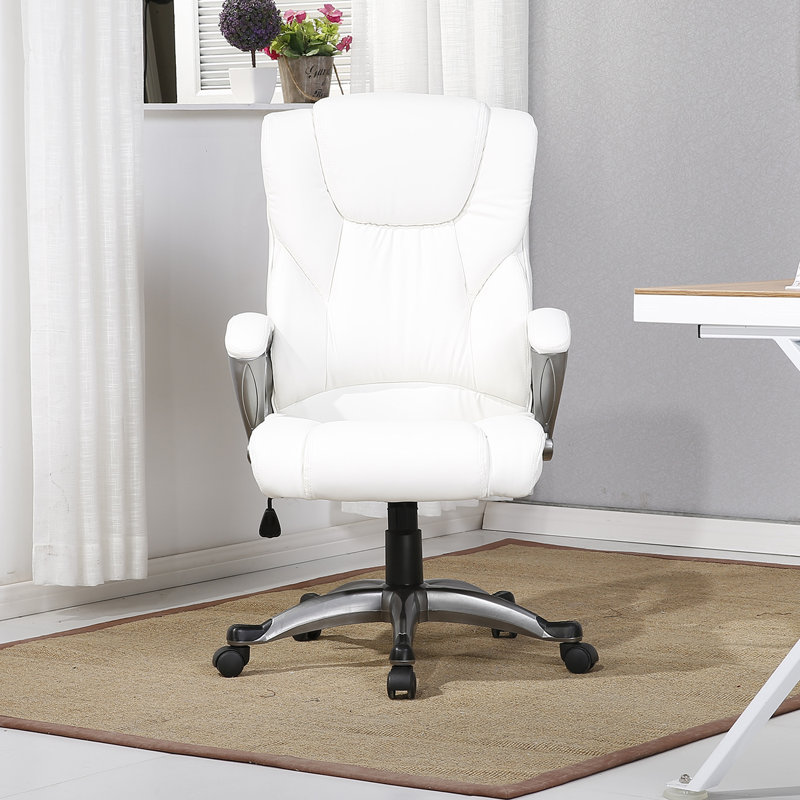 Fauteuil de direction Inglestone Common, Similicuir blanc