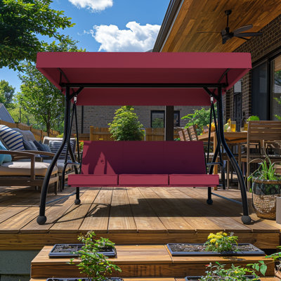 Hendren 3 Person Porch Swing with Canopy