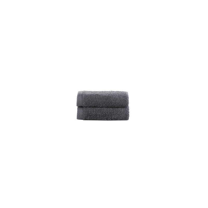 Turkish Cotton Plush Jacquard Washcloth, Anthracite