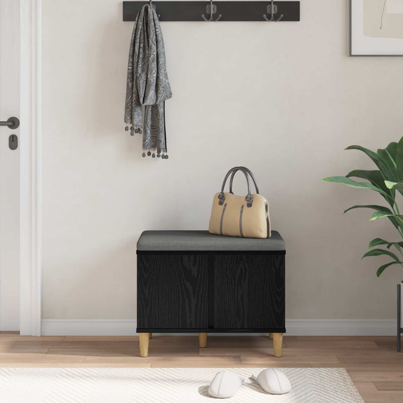 Storage Bench, 46cm H x 60cm W x 38cm D, Black Oak