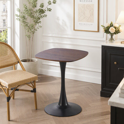 Small Dining Table with Metal Pedestal Base