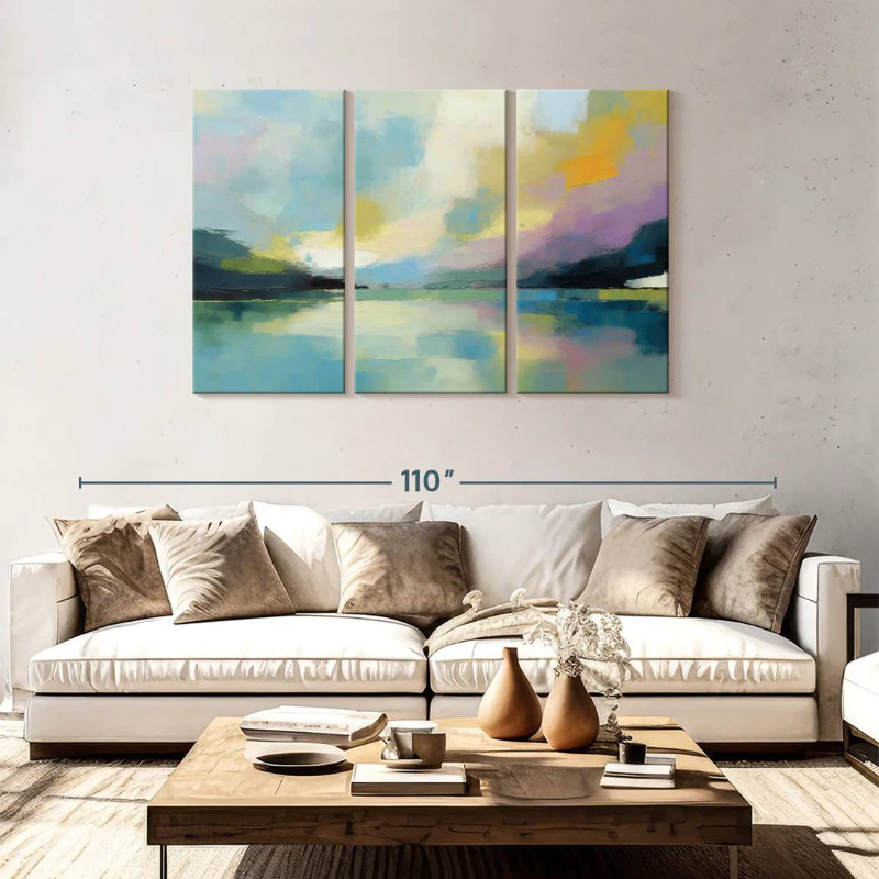 Avery Patchwork Sky Abstract Landscape, 48" H x 74" W