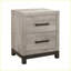 Table de chevet 2 tiroirs 2 tons gris - Rangement en mélamine de qualité supérieure