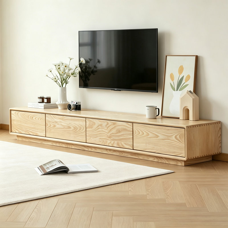 Meuble télé moderne en bois massif Burlywood